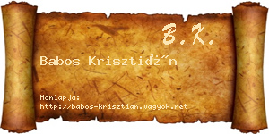 Babos Krisztián névjegykártya
